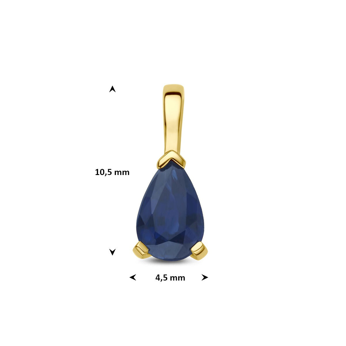 colgante de oro amarillo con zafiro