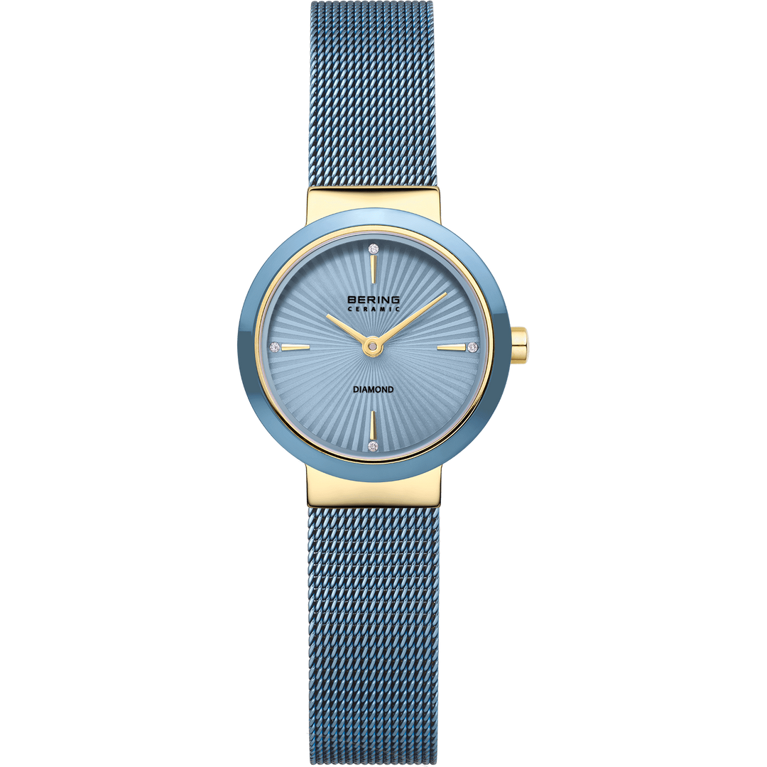 bering dames horloge blauwe wijzerplaat - 10725-339