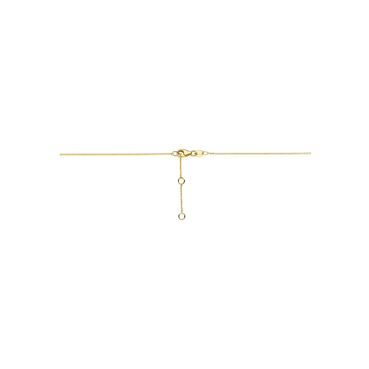 Collar de oro amarillo de 14k con corazón y círculo, engastado con diamante cultivado en laboratorio de 0.09ct