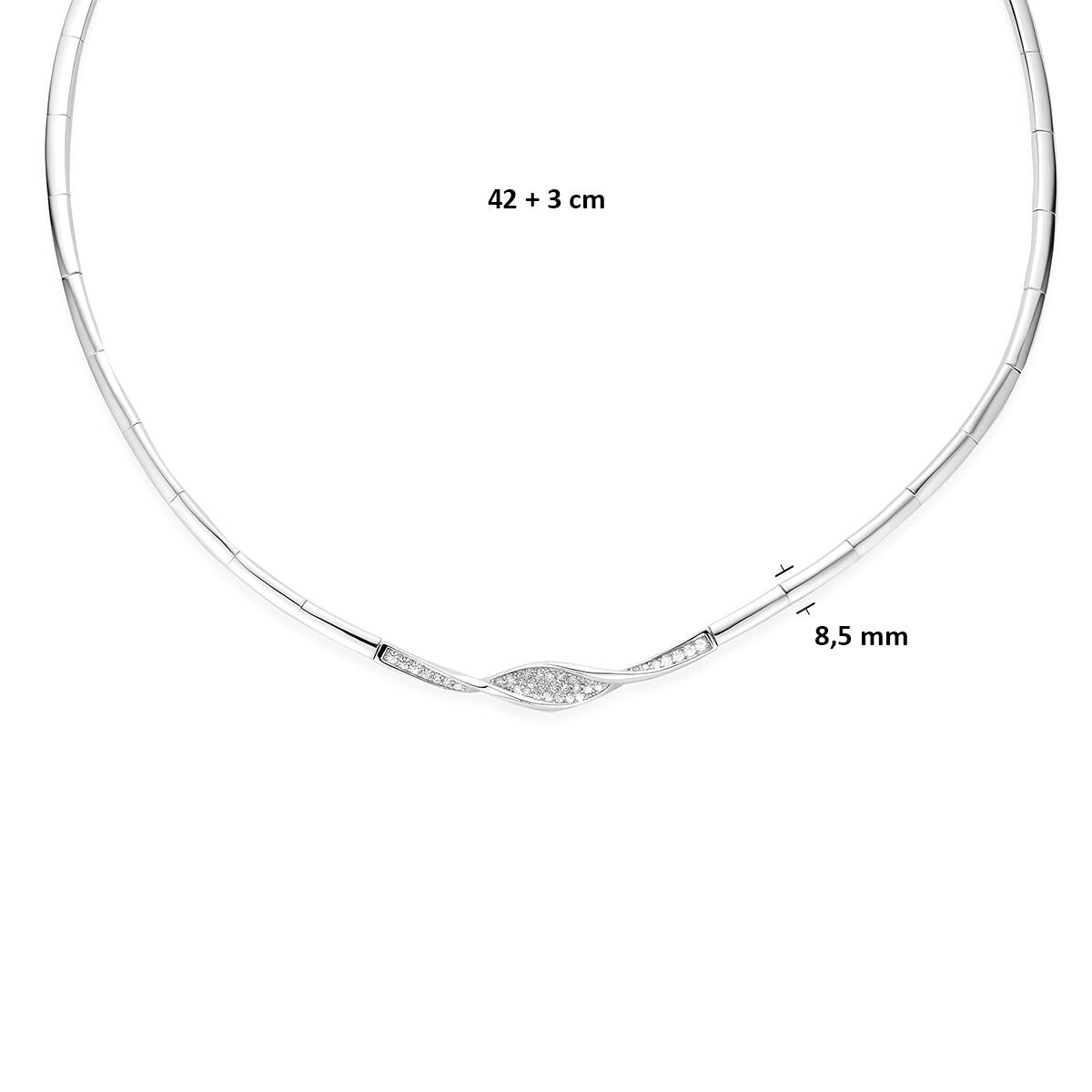 Collar de plata 925 rodiado con circonitas