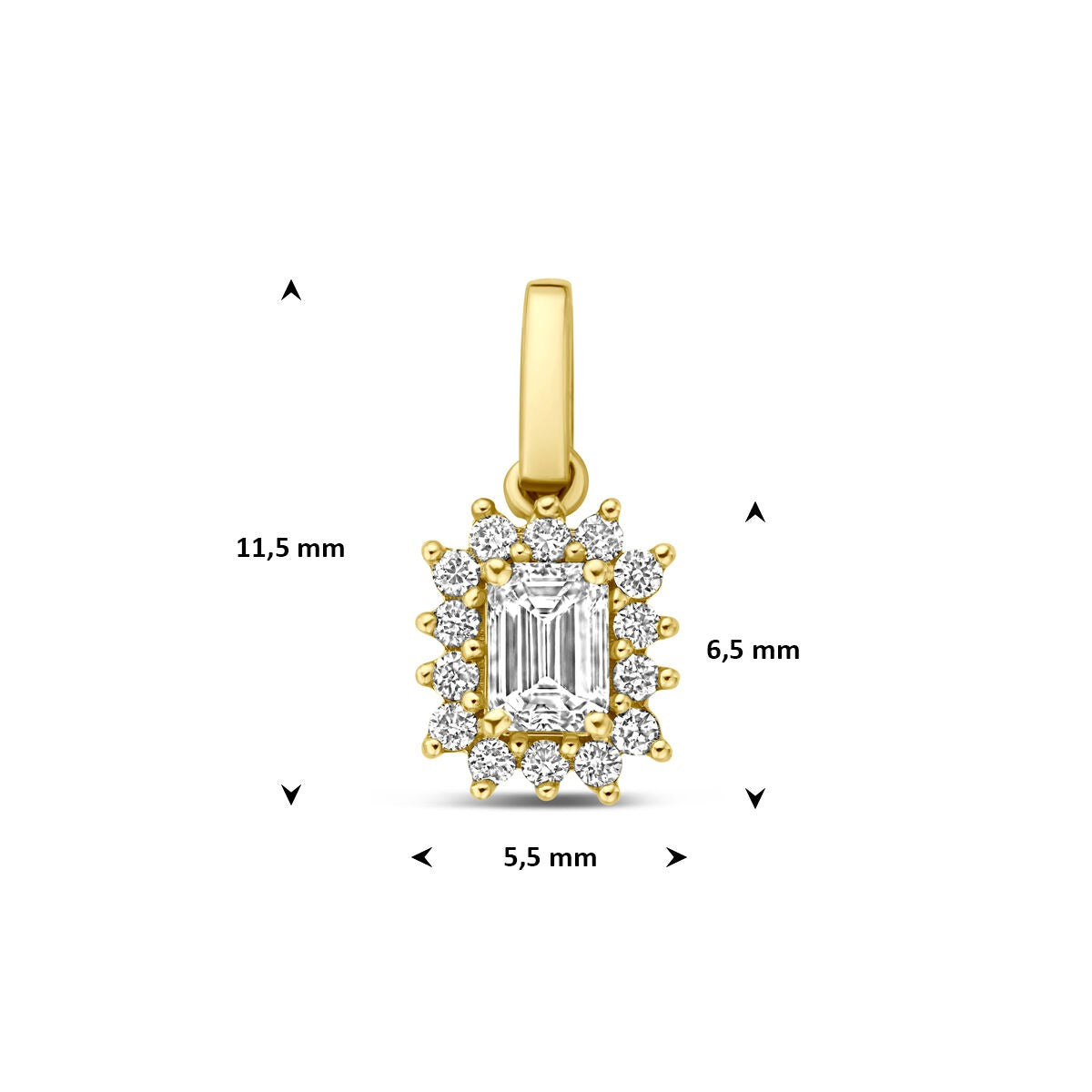 colgante de oro amarillo con diamante cultivado en laboratorio