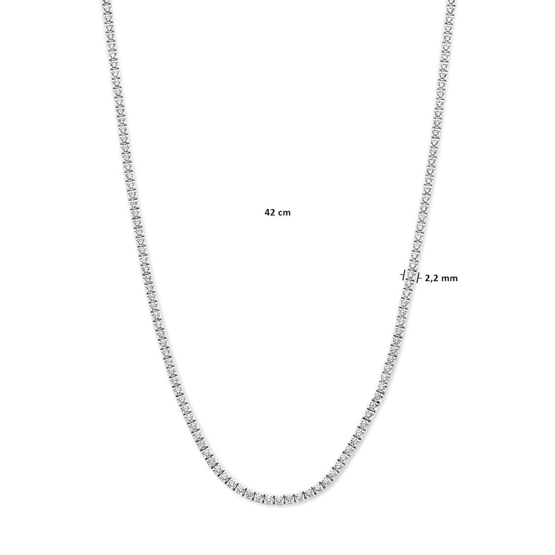 14k witgouden tenniscollier met 3.00 ct lab grown diamanten – briljant geslepen