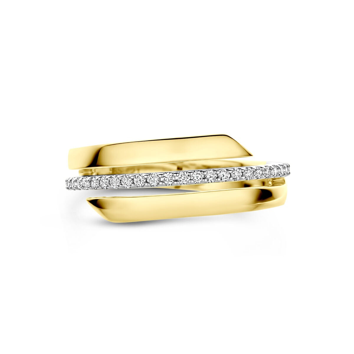 anillo de oro bicolor con diamante 0.21ct