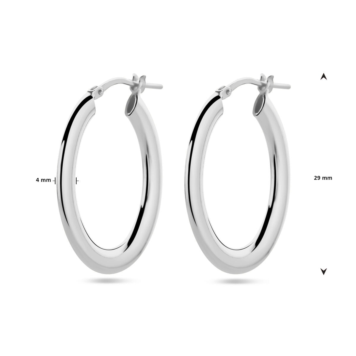 Aros de plata rodiada 29 mm