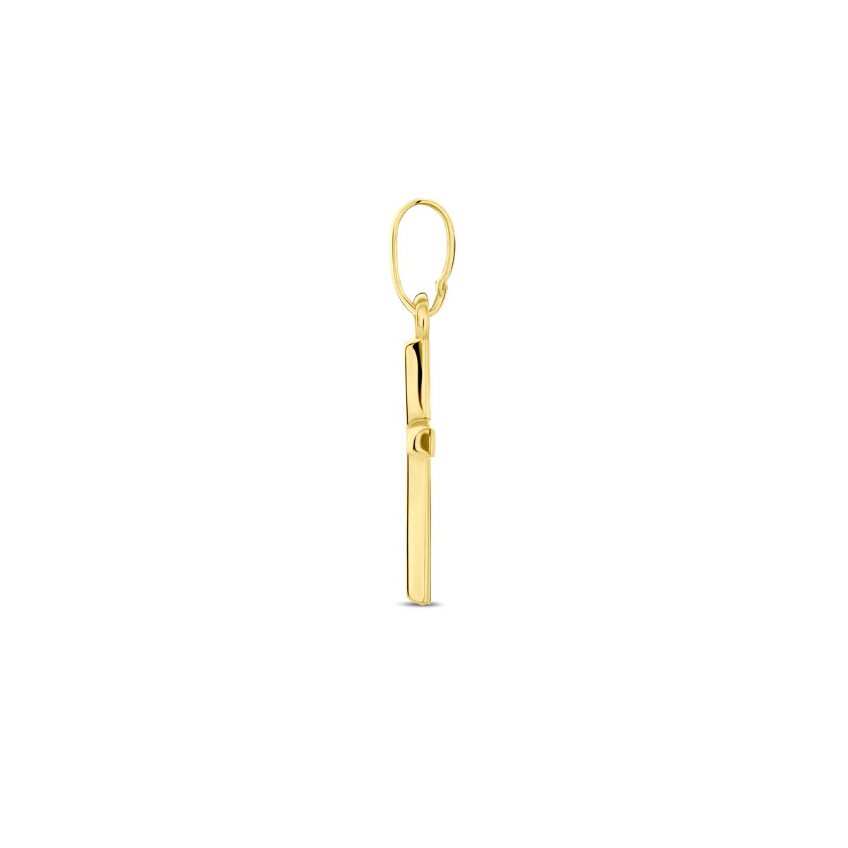 colgante en forma de cruz de oro amarillo de 9k