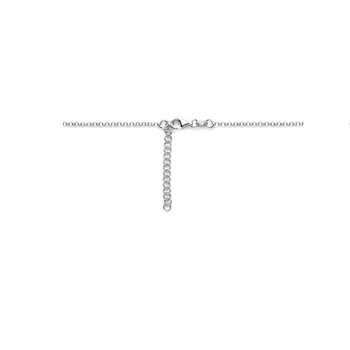 Collar de plata de mujer con corazones – collar rodiado 41-45 cm