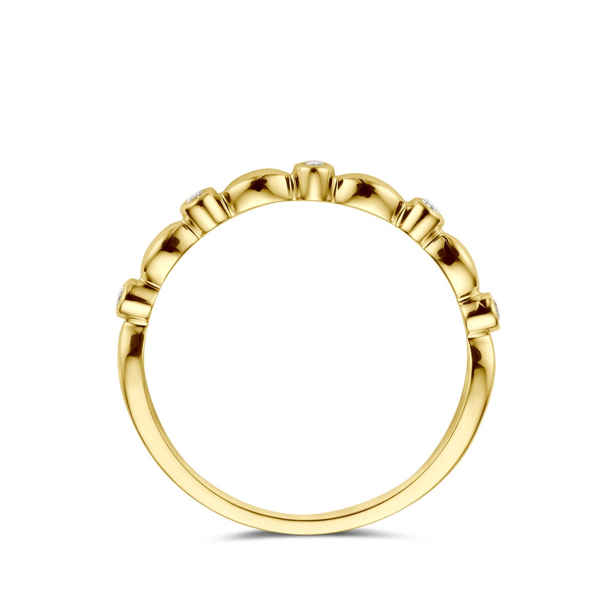 Anillo de mujer en oro amarillo de 14k con diamante - refinada solitario