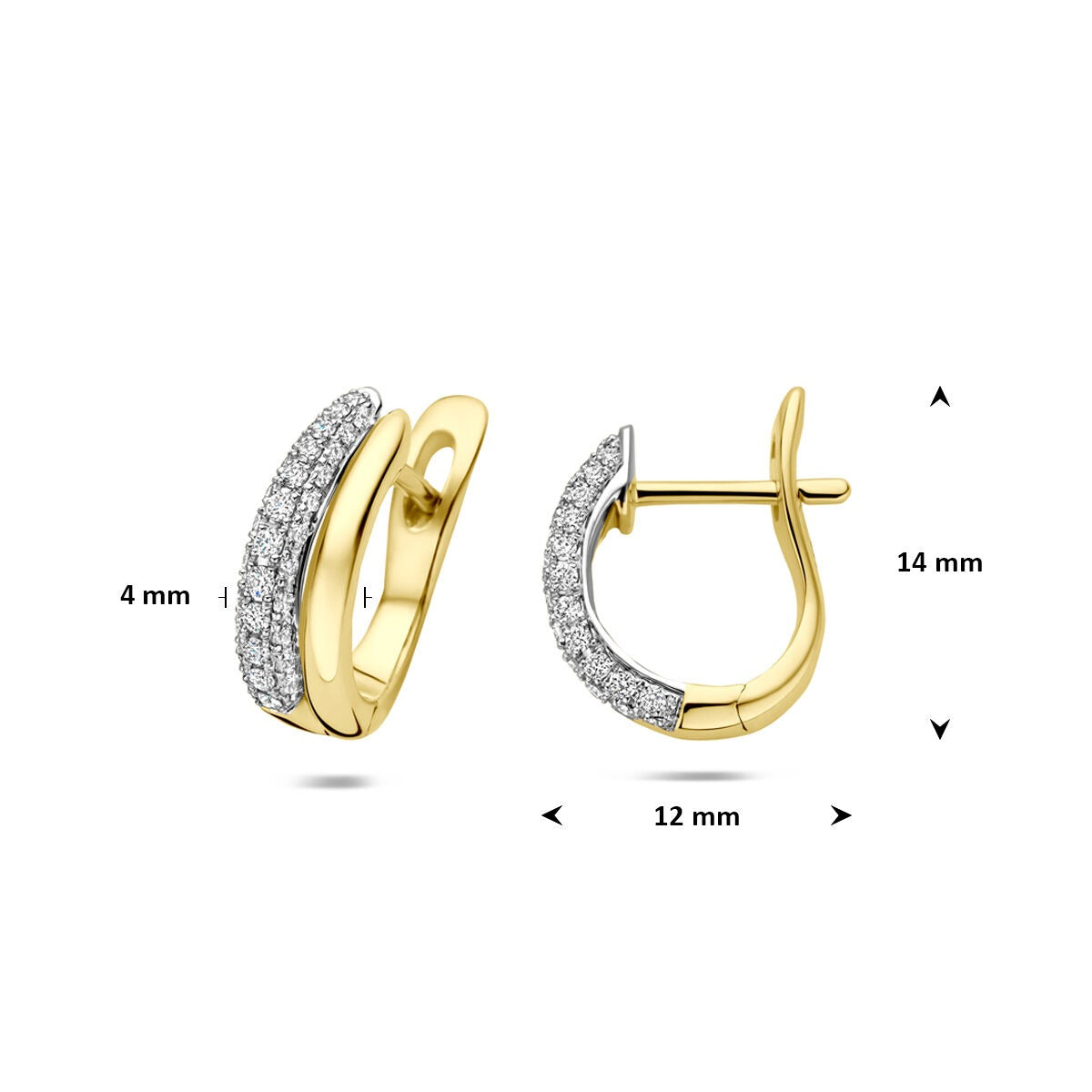 Aros de oro bicolor con diamante