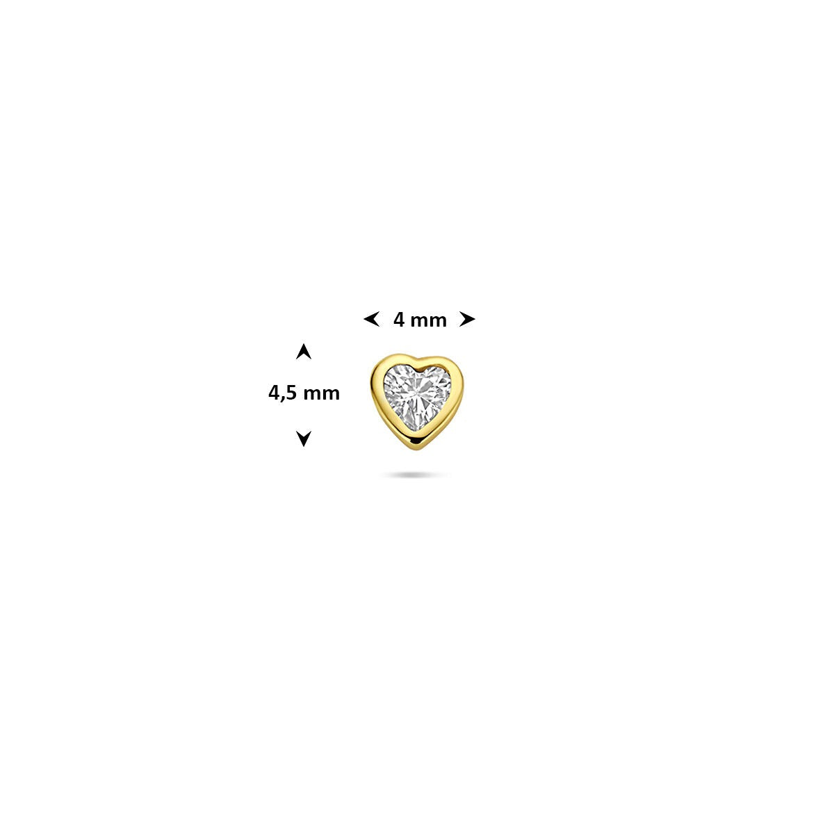 Piercing chapado en oro de plata 925 con zirconia en forma de corazón