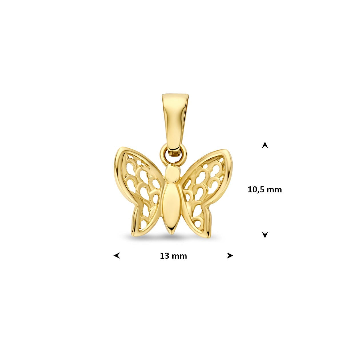 Charm mariposa de oro amarillo 9k