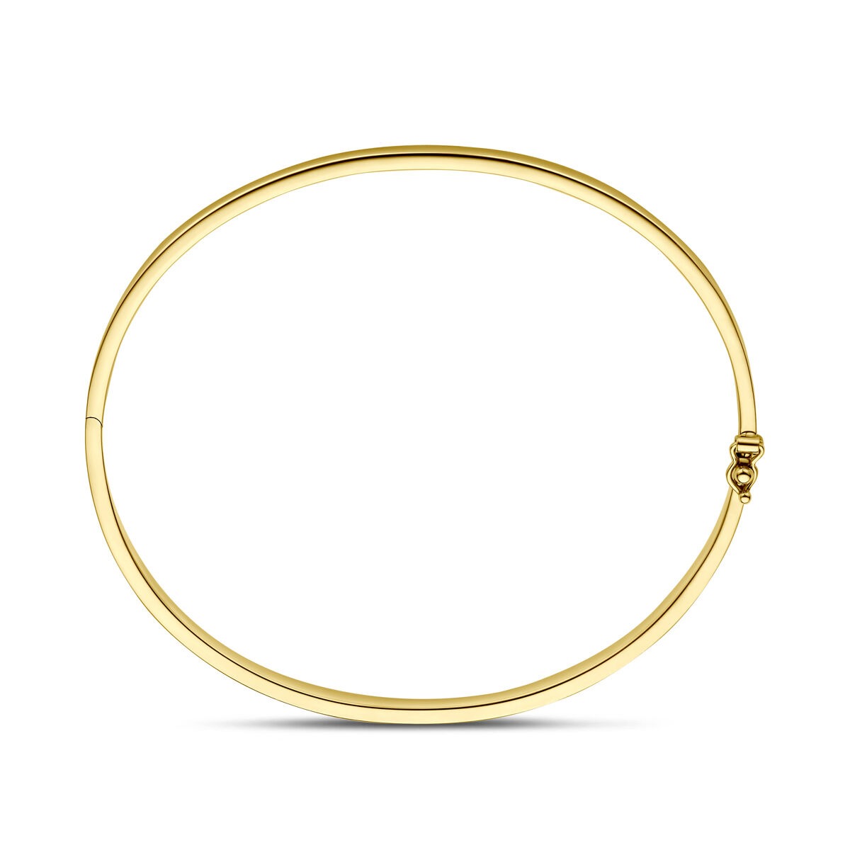 pulsera bangle de oro amarillo con núcleo de plata