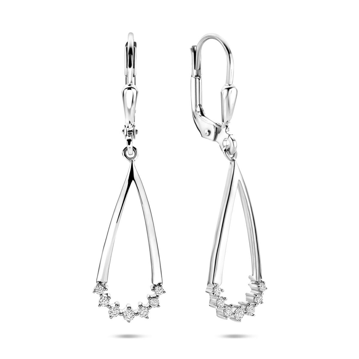Pendientes de plata con circonitas – rodiados