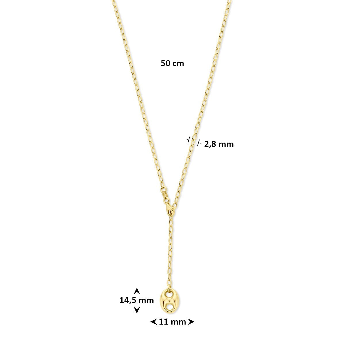 Collar chapado en oro de plata con colgante de grano de café
