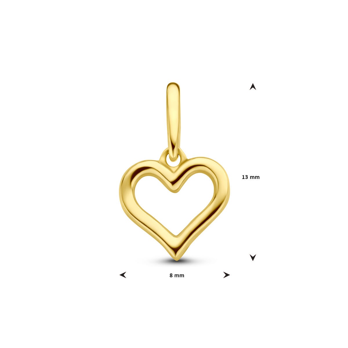 Colgante de oro amarillo con corazón - Símbolo de amor