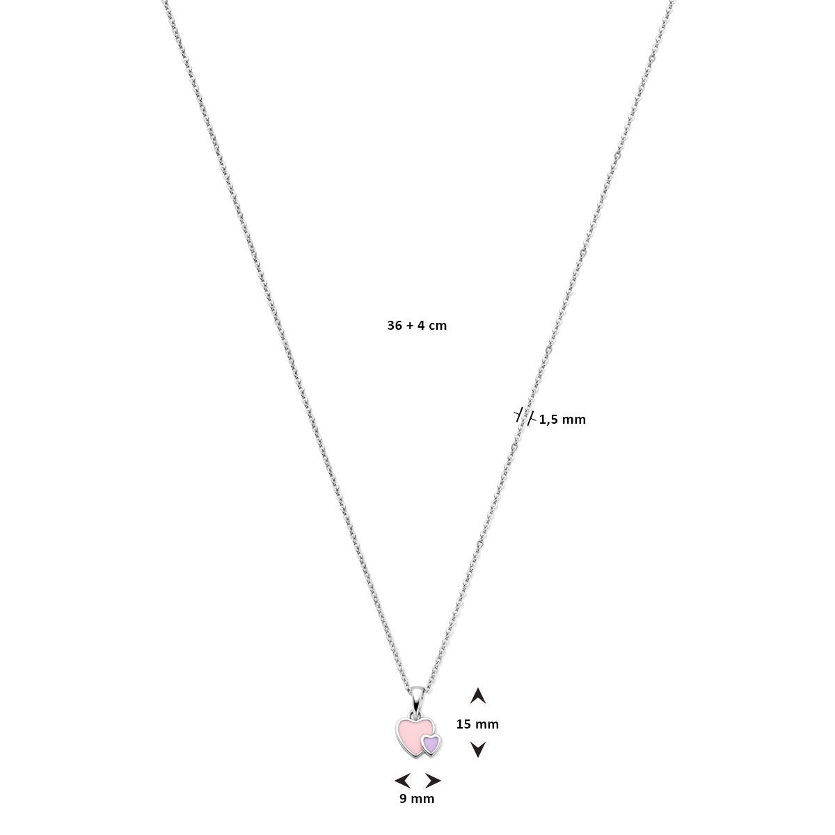 Collar infantil de plata con corazones – plata 925 rodiada