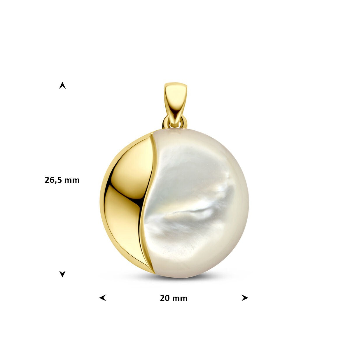 colgante de oro amarillo con nácar 20 mm
