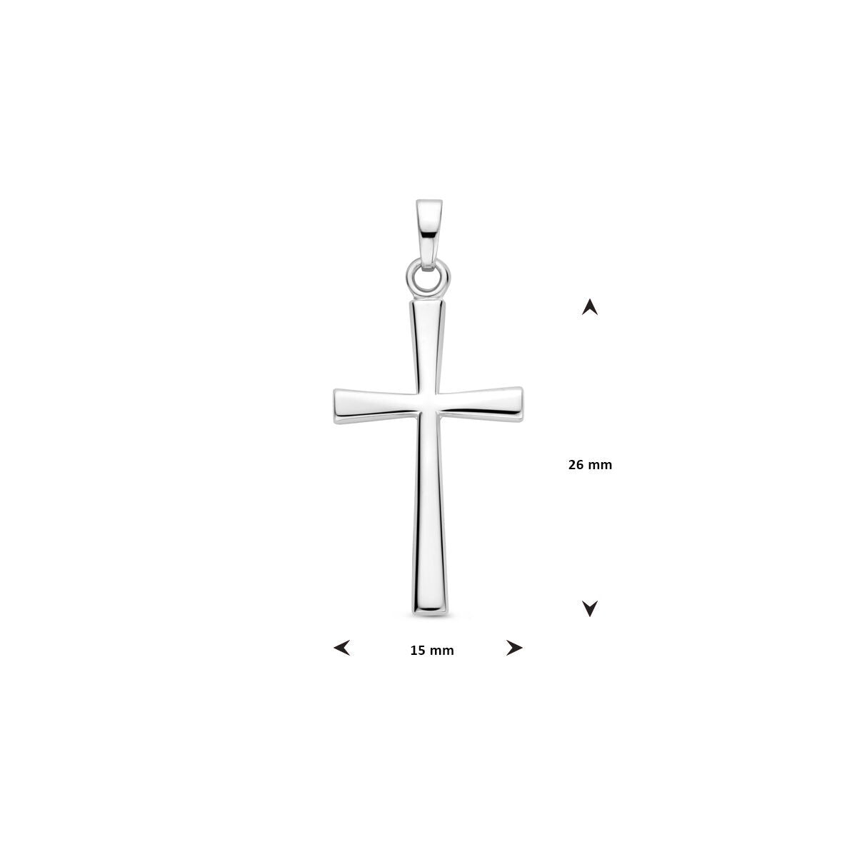 Colgante de cruz en plata – rodiado en plata 925