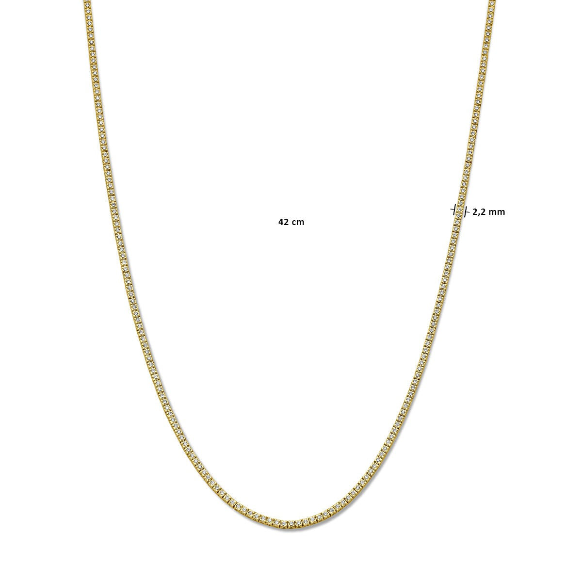 collar de oro amarillo 14k con diamantes cultivados en laboratorio – 3.00ct
