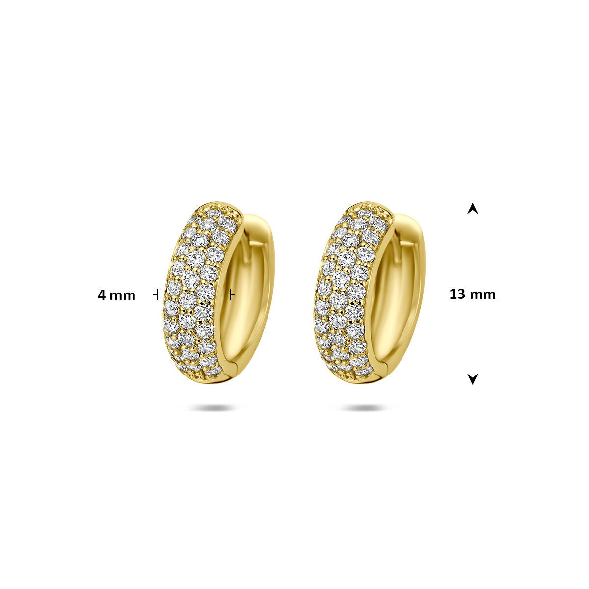 Aros de oro amarillo de 14k con diamante cultivado en laboratorio
