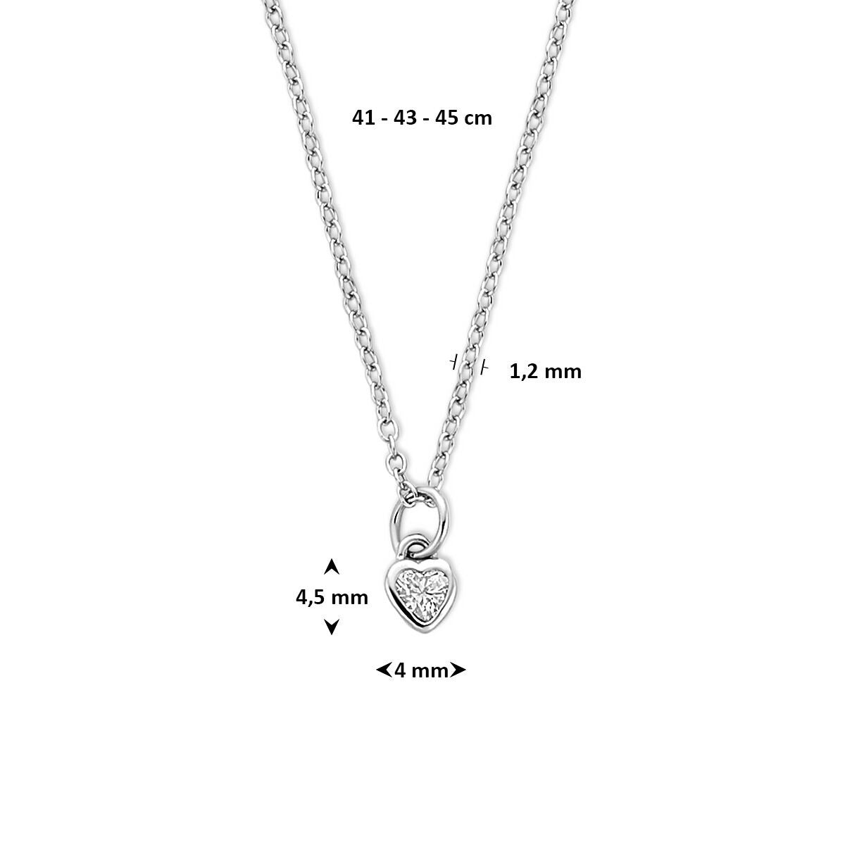 Collar de plata 925 con corazón y circonitas