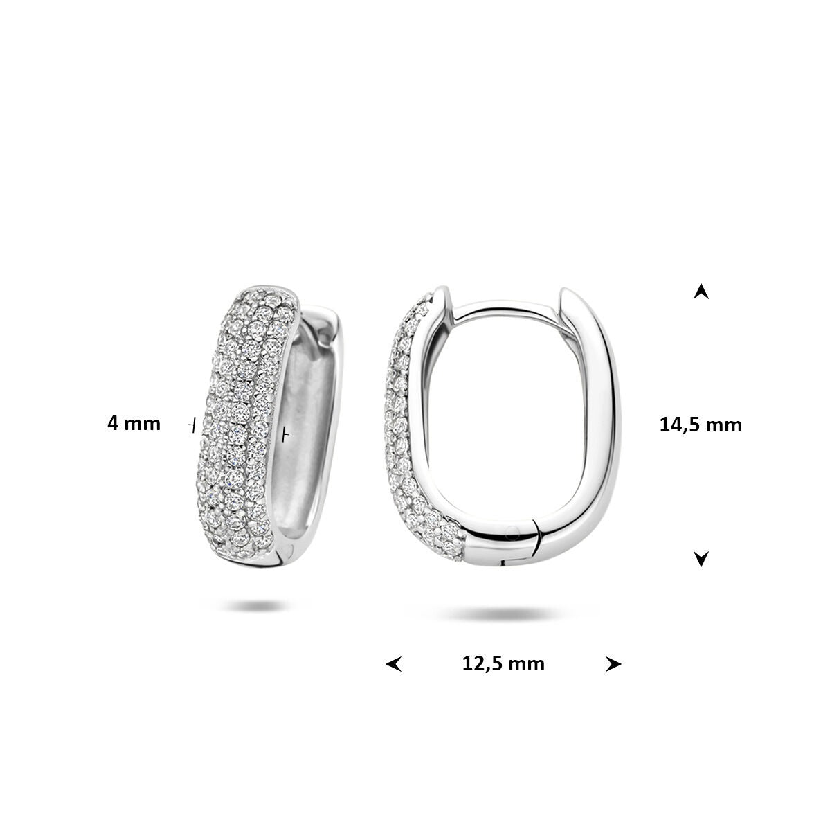 Aros de plata 925 rodiados con circonitas