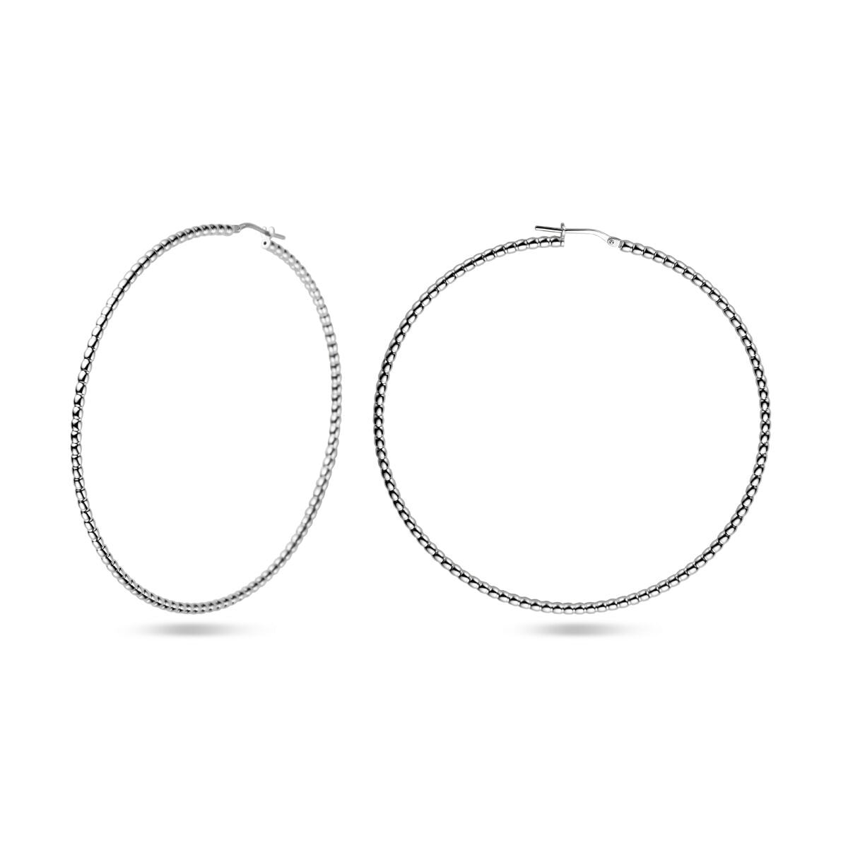 Aros de plata – rodiados en plata 925, 75 mm