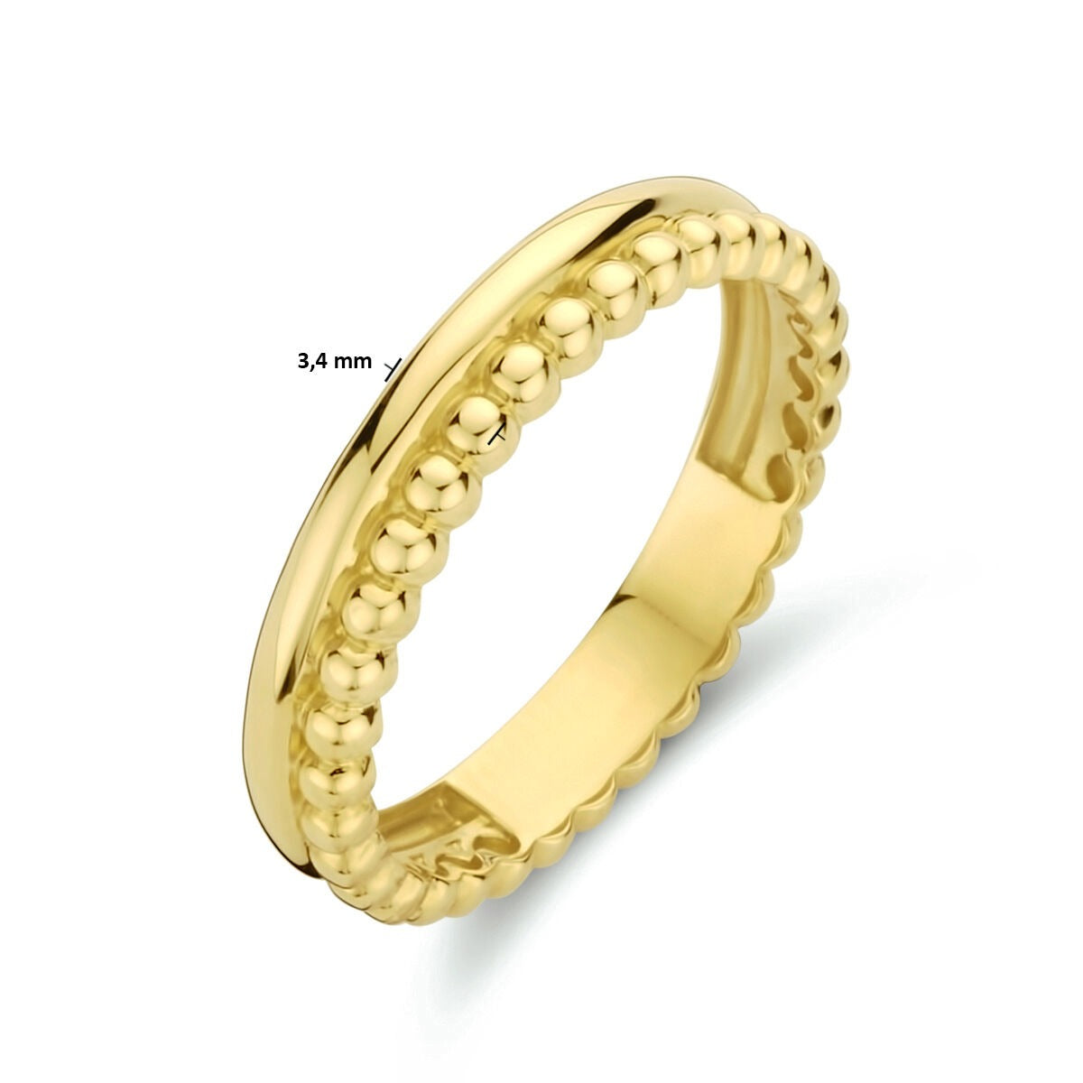 anillo de mujer chapado en oro amarillo con motivo de bolitas – juguetón y elegante