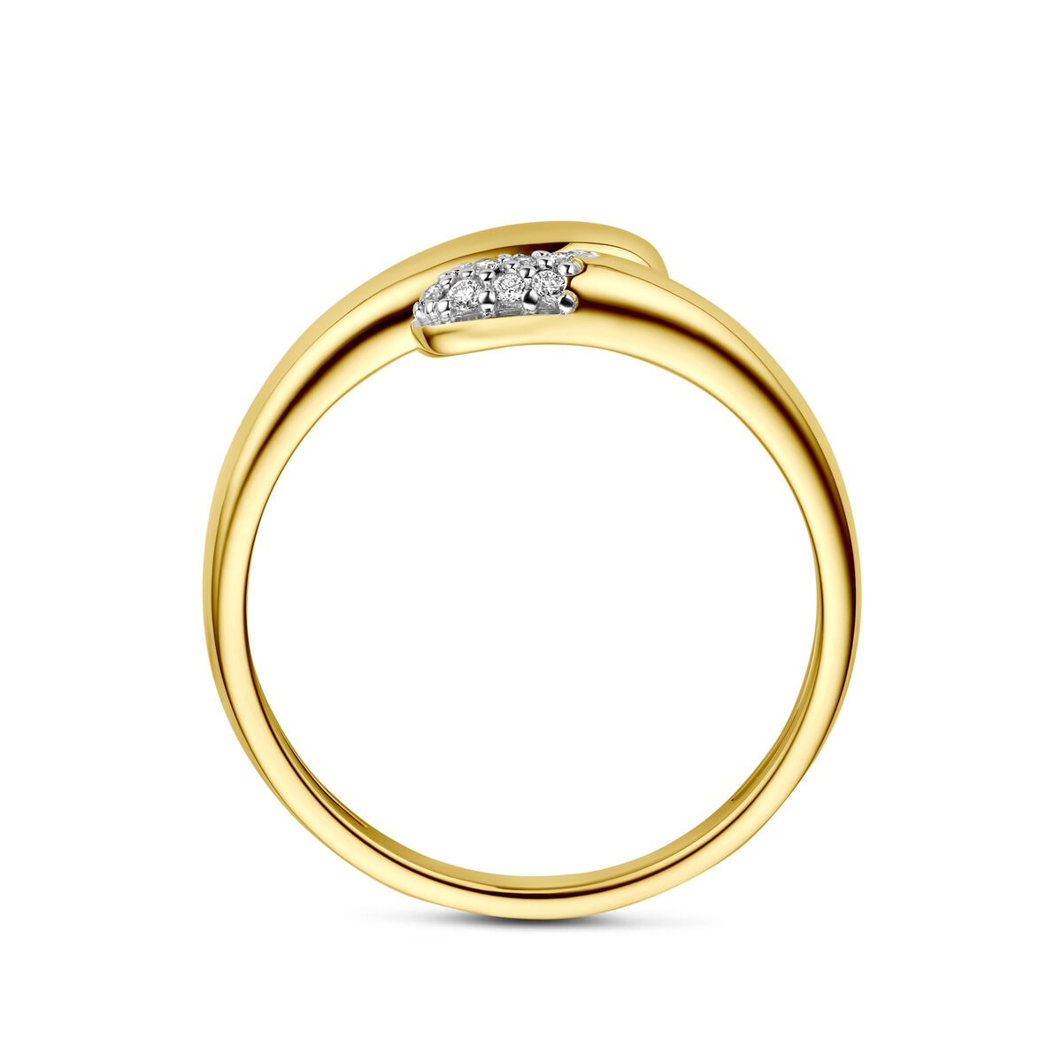Anillo de oro amarillo de 14k con diamante