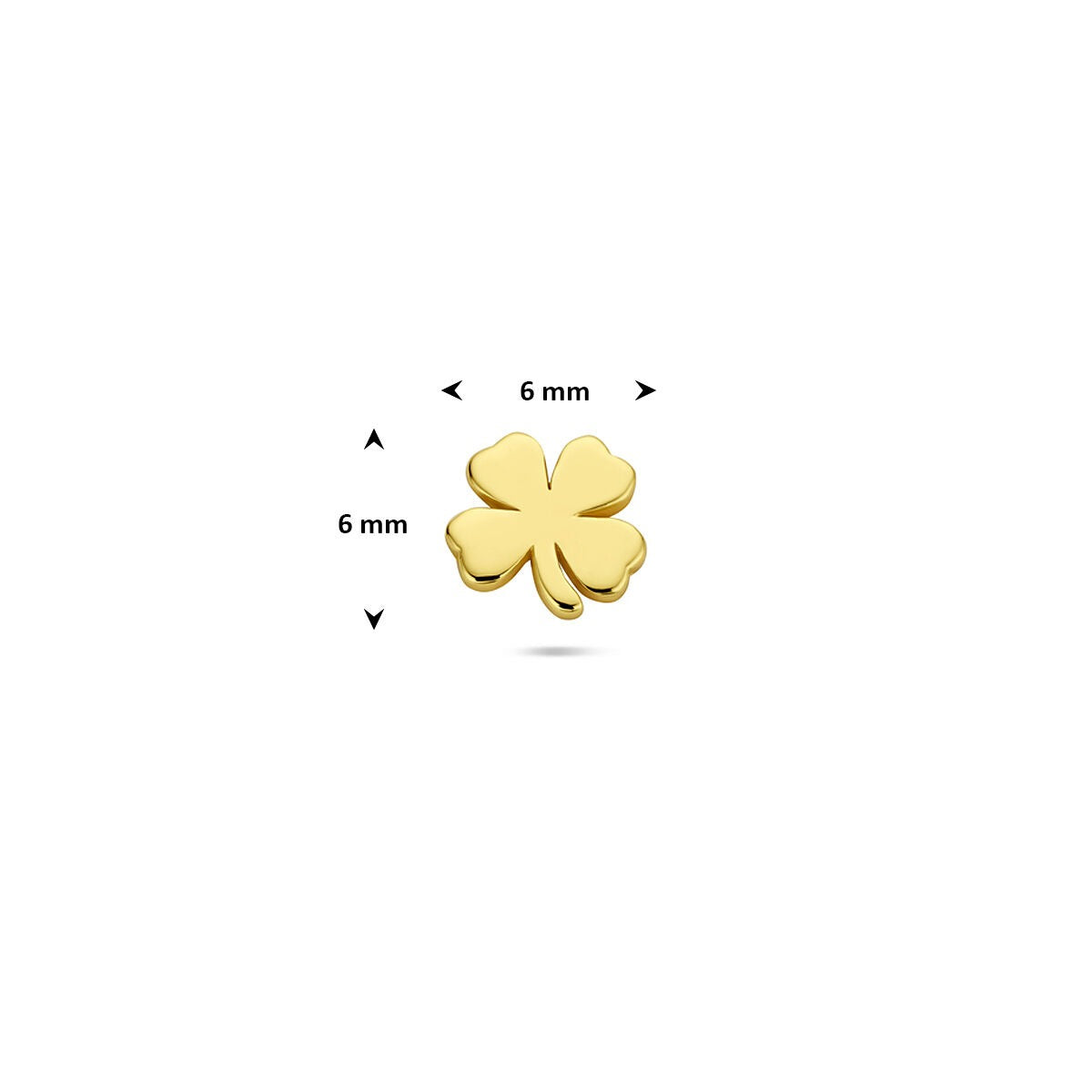 Piercing de espalda plana chapado en oro de plata trébol – 925 plata
