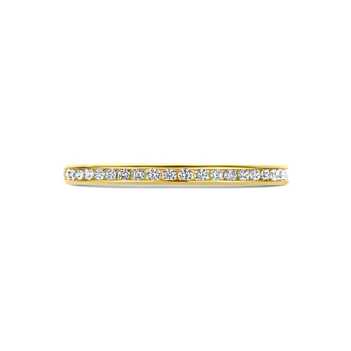 anillo de oro amarillo ajustable con circonitas