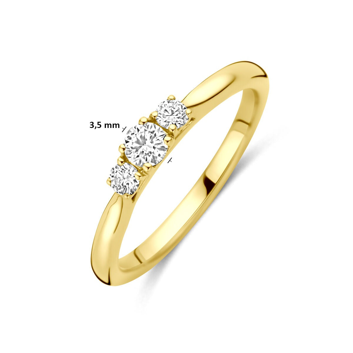 Anillo de oro amarillo de 14k con diamante cultivado en laboratorio de 0.26ct