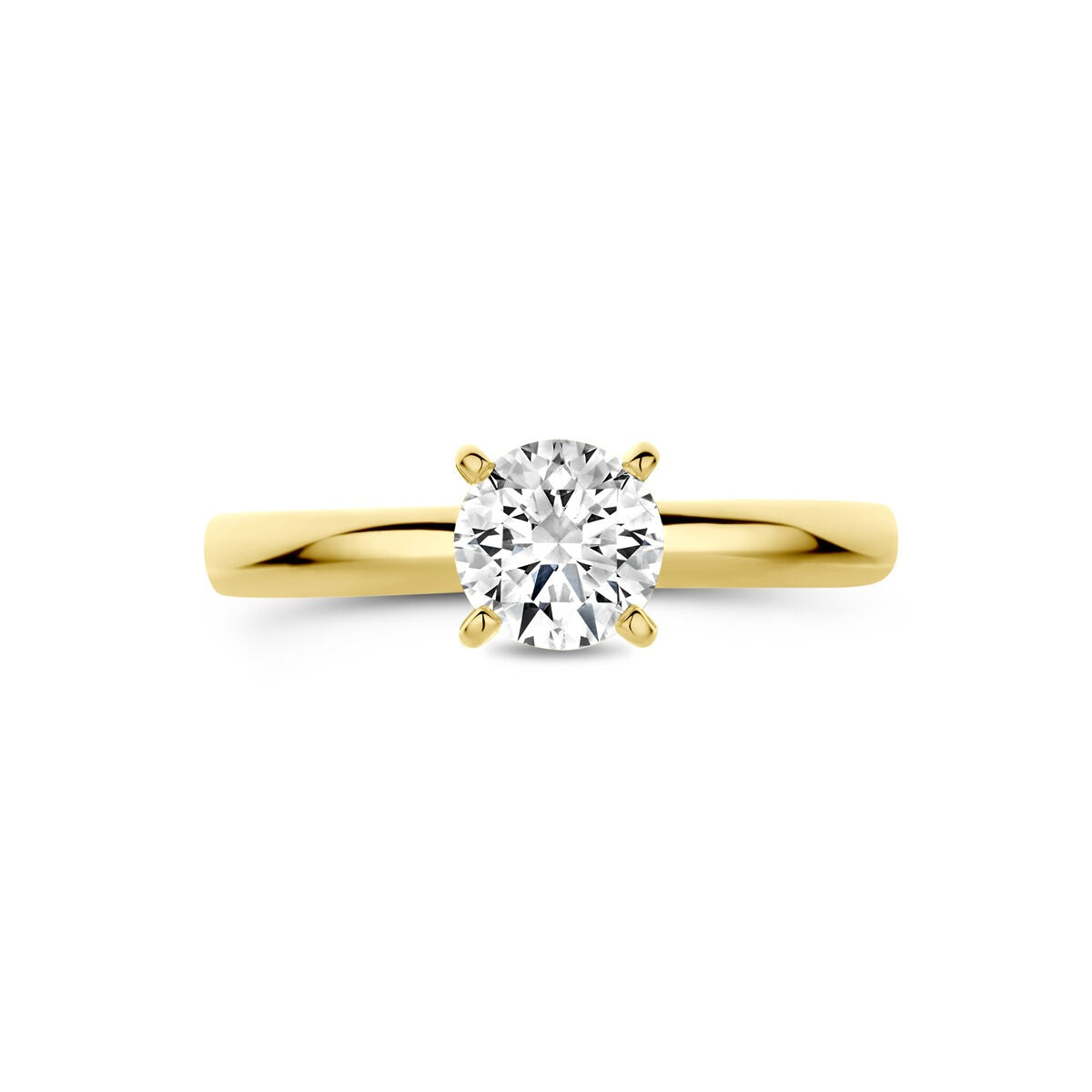 anillo de oro amarillo de 14k con diamante cultivado en laboratorio 0.75ct