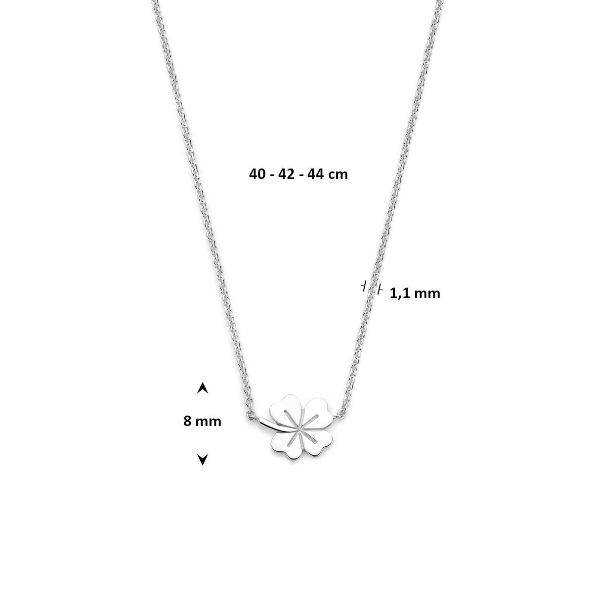 Collar de plata 925 rodiado con trébol
