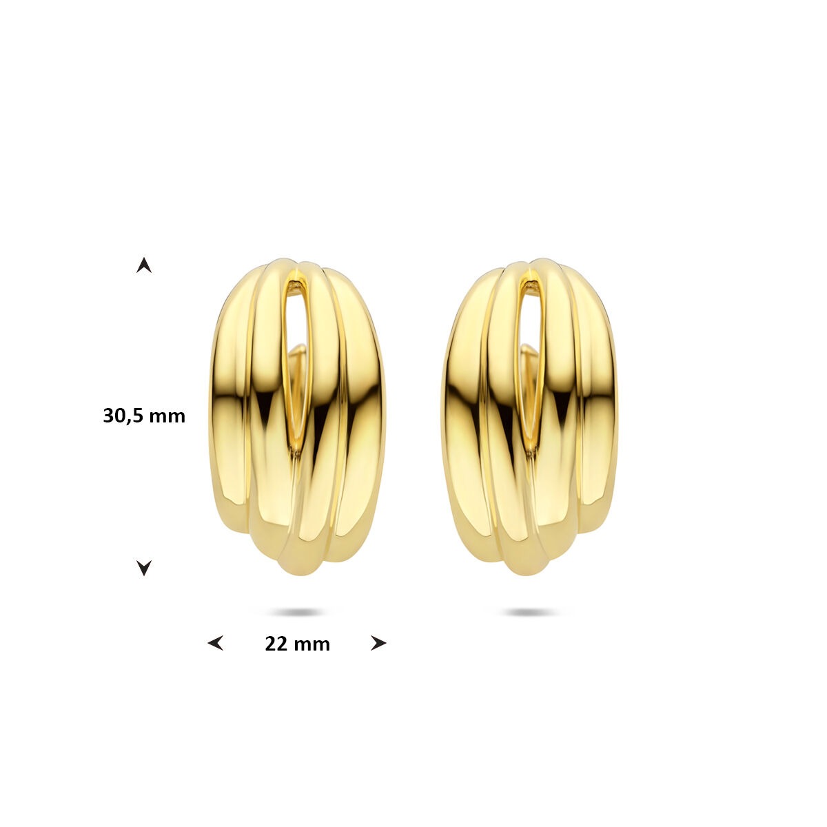 Aros de plata chapados en oro – forma elegante con brillo dorado