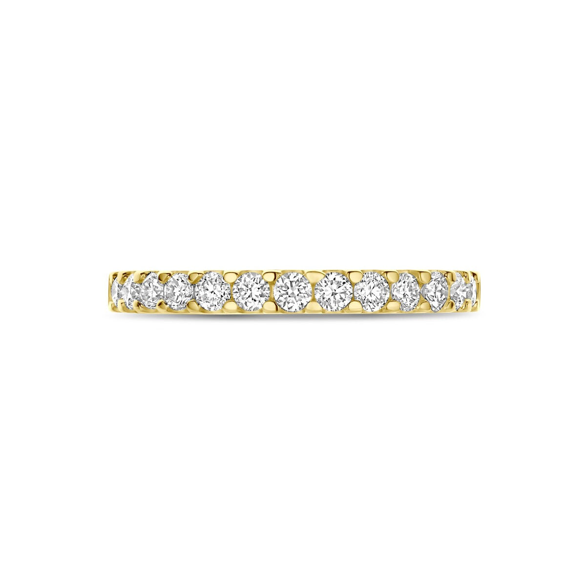 Anillo de oro amarillo de 14k con diamante cultivado en laboratorio de 0.50ct