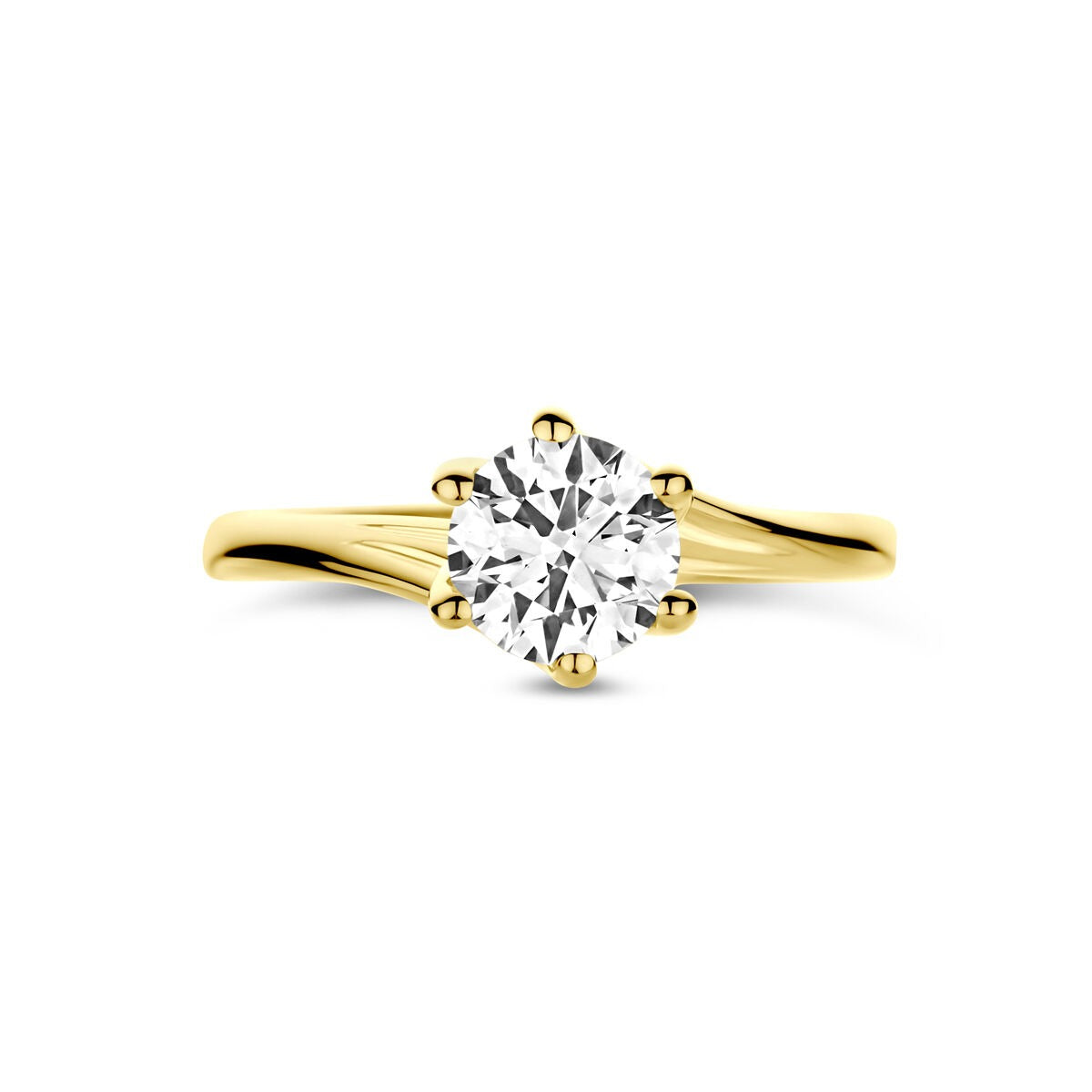 anillo de oro amarillo de 14k con diamante cultivado en laboratorio de 1.00ct