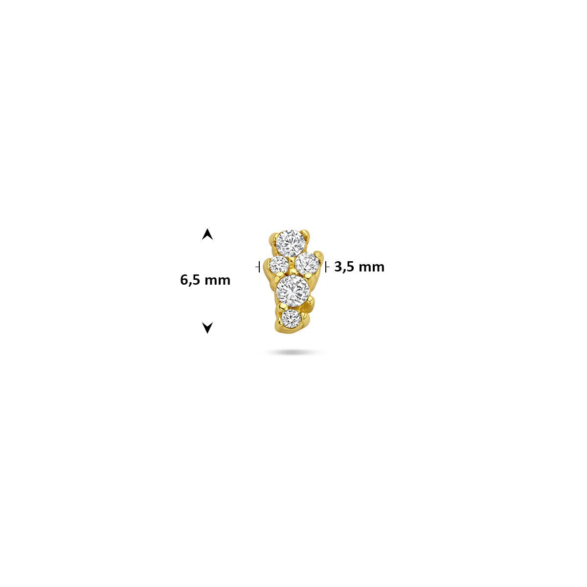 Piercing chapado en oro de plata 925 con circonita