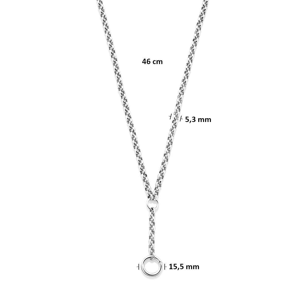 Collar Y de plata 925 rodiado con conector 46 cm