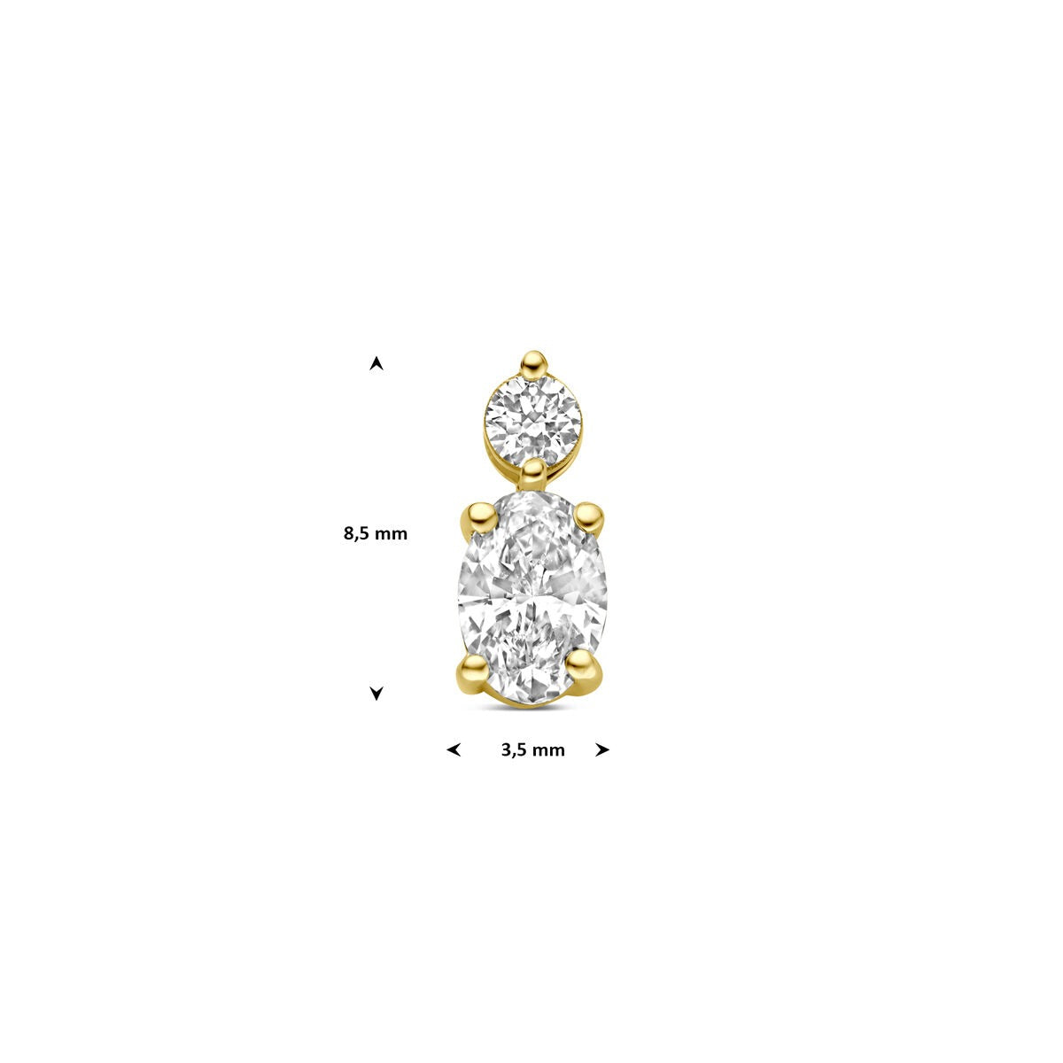 colgante de oro amarillo 14k con diamante cultivado en laboratorio