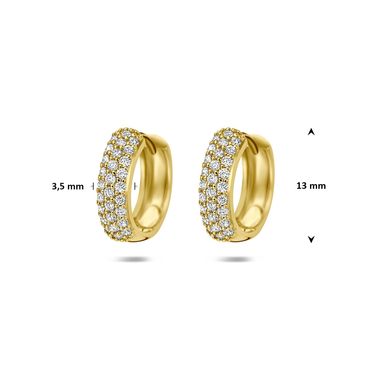 Aros de oro amarillo de 14k con diamante cultivado en laboratorio