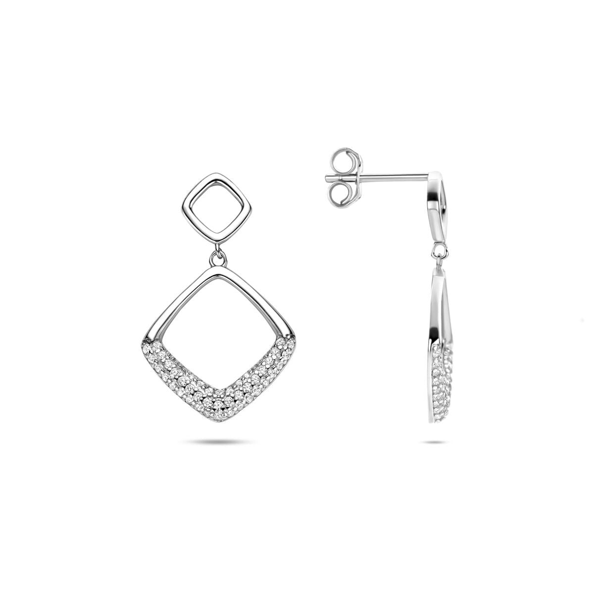 Pendientes de plata con circonitas – plata 925 rodiada