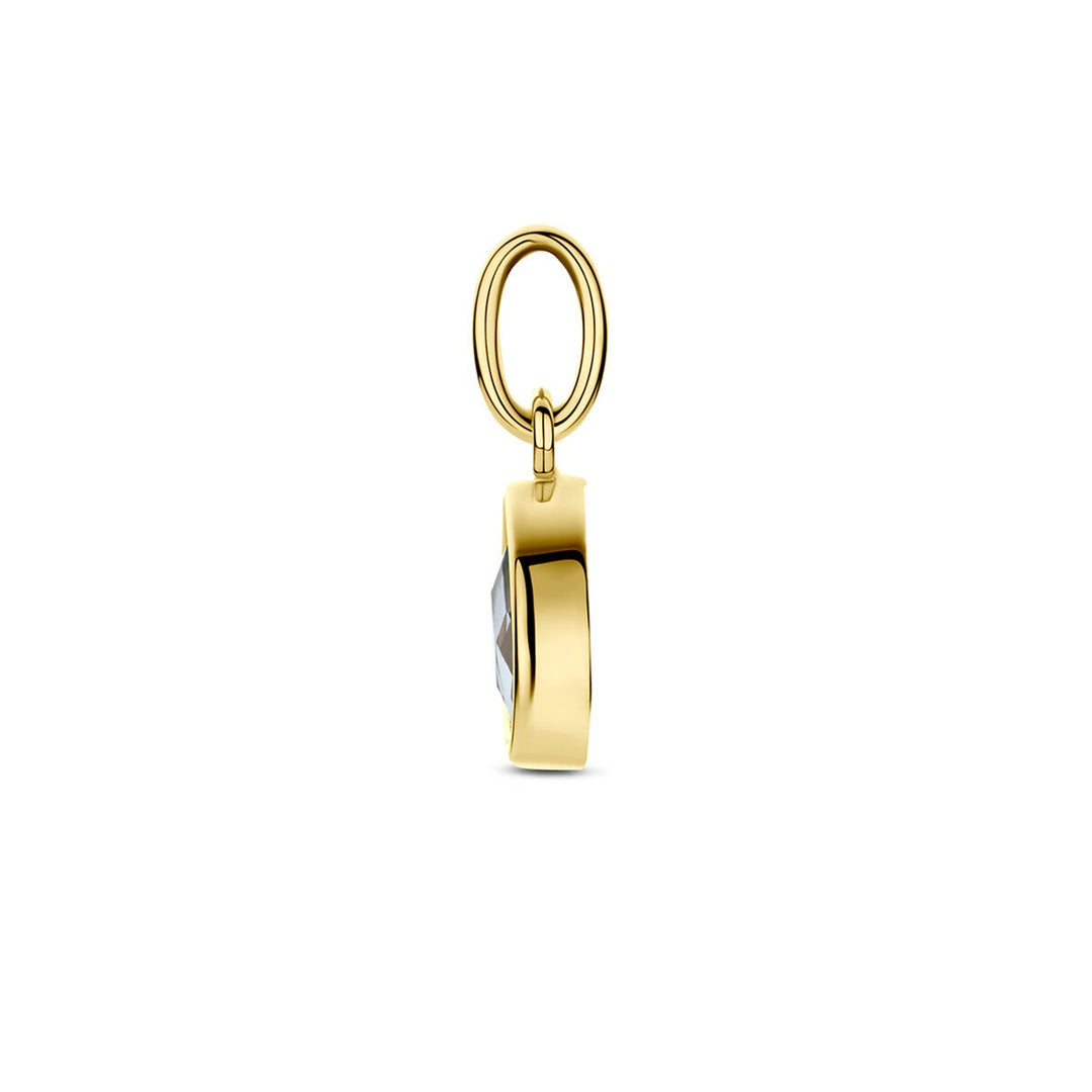 14k Geelgouden hanger met blauwe topaas