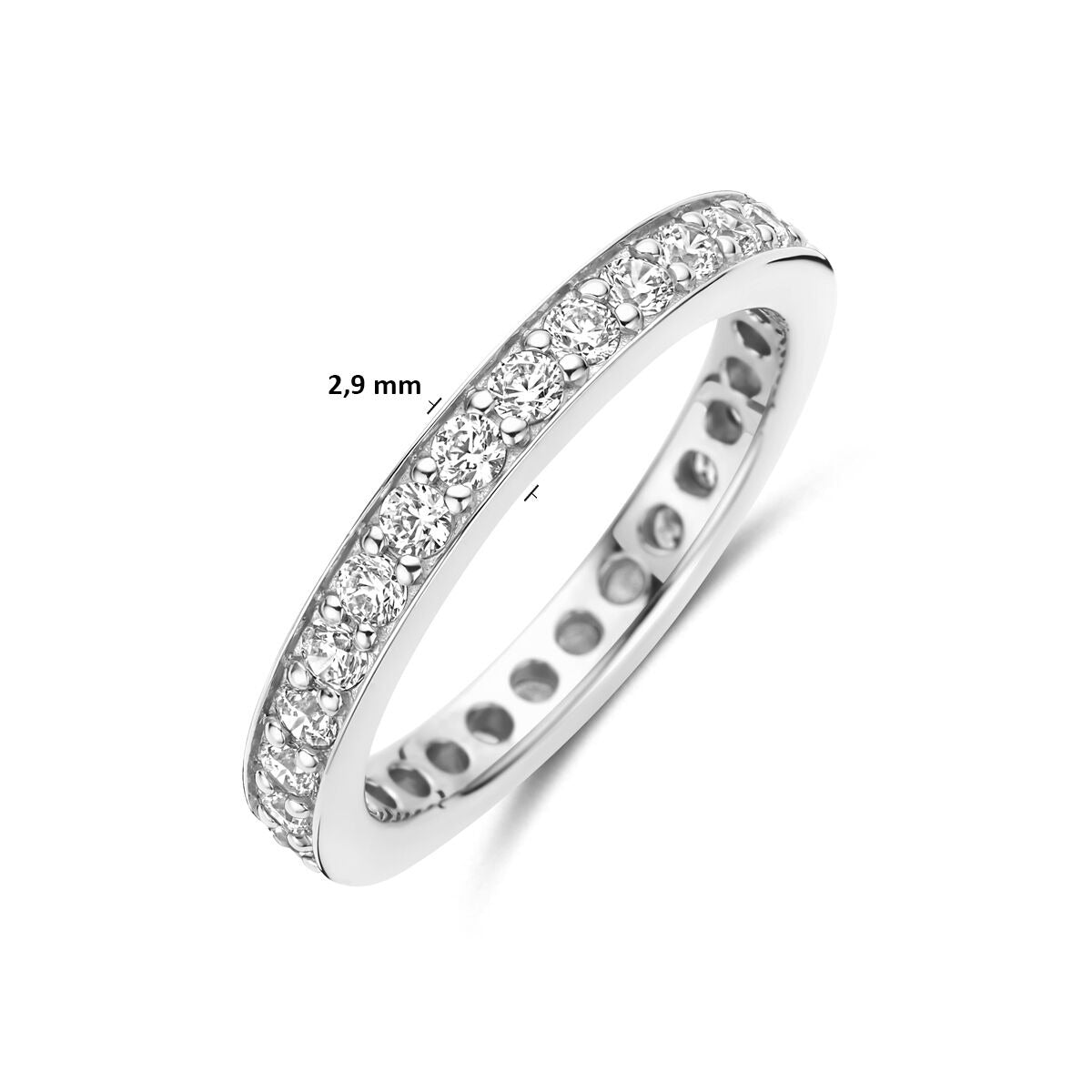 Anillo de plata 925 rodiado con circonitas 2.9 mm