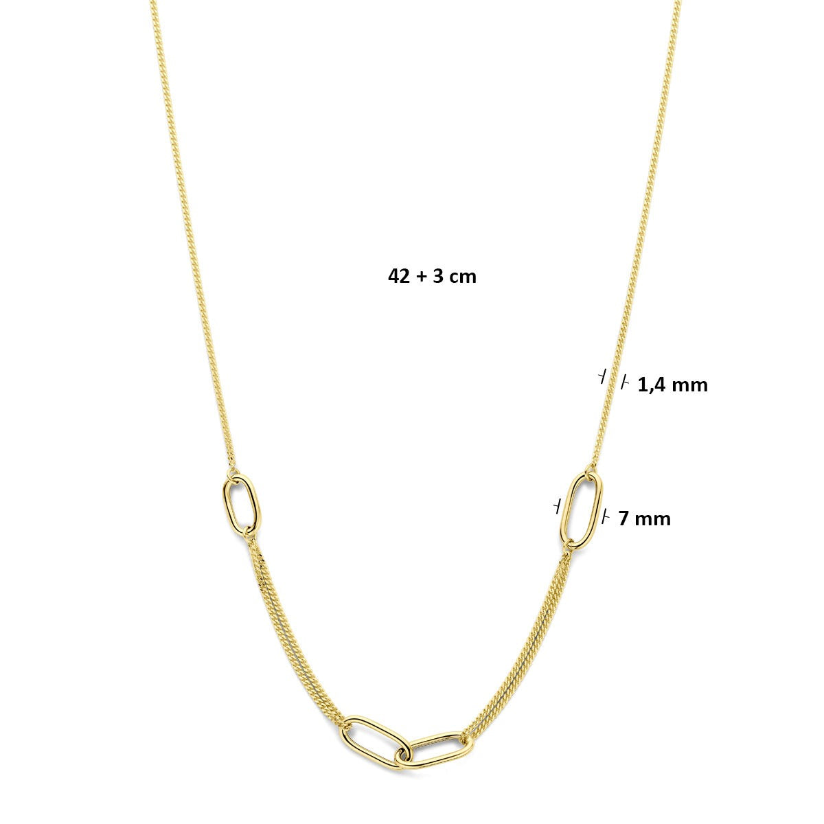 collar de oro amarillo de 14k