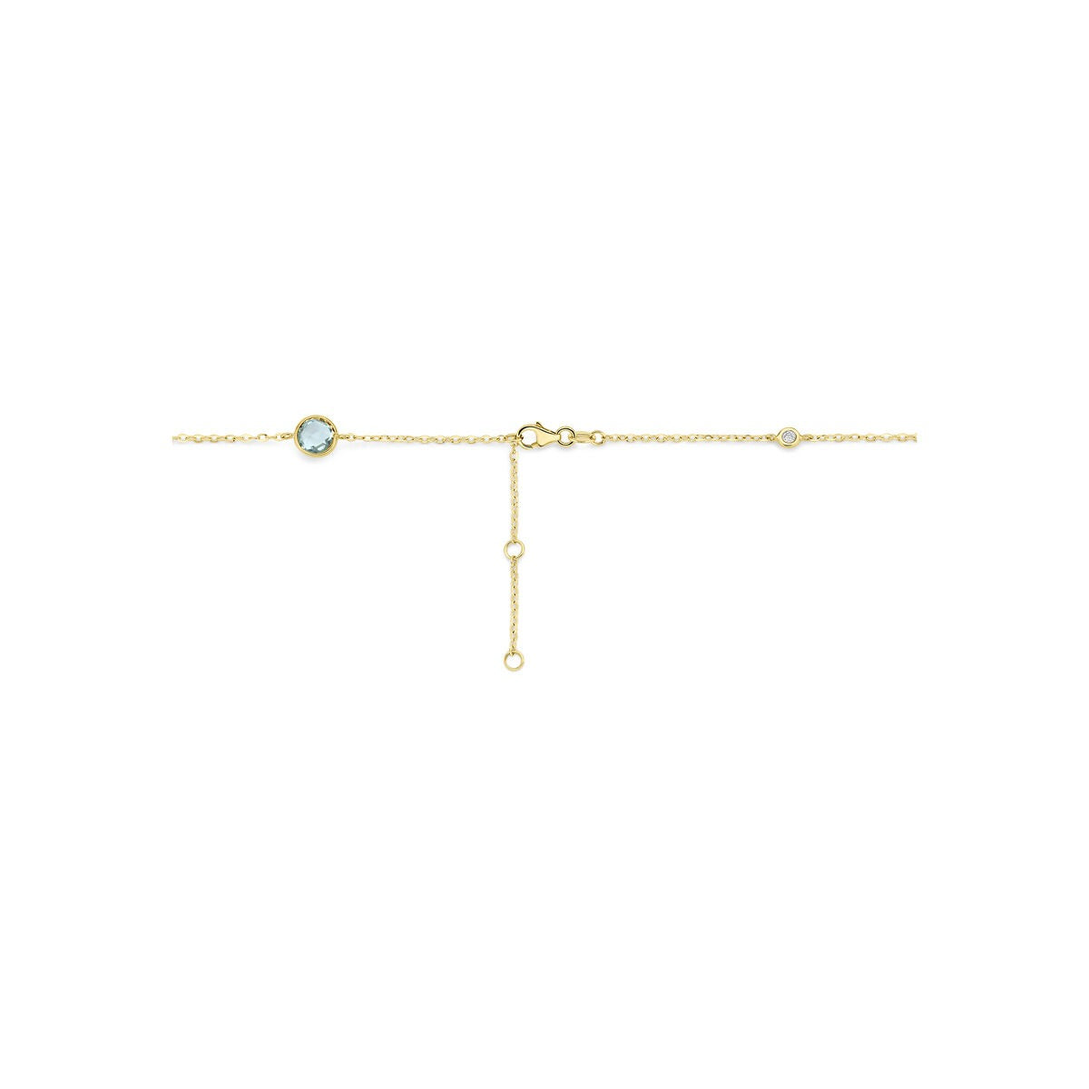 collar de oro amarillo de 14k con citrino, amatista, topacio y diamante de 0,25 ct