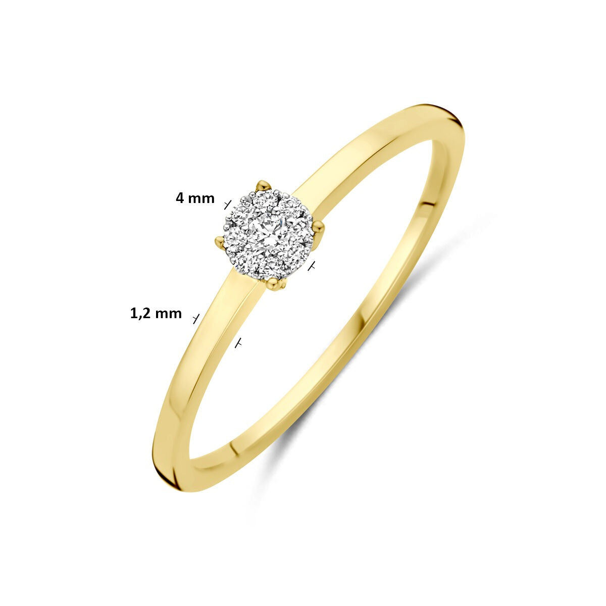 anillo de oro bicolor con diamante 0.06ct