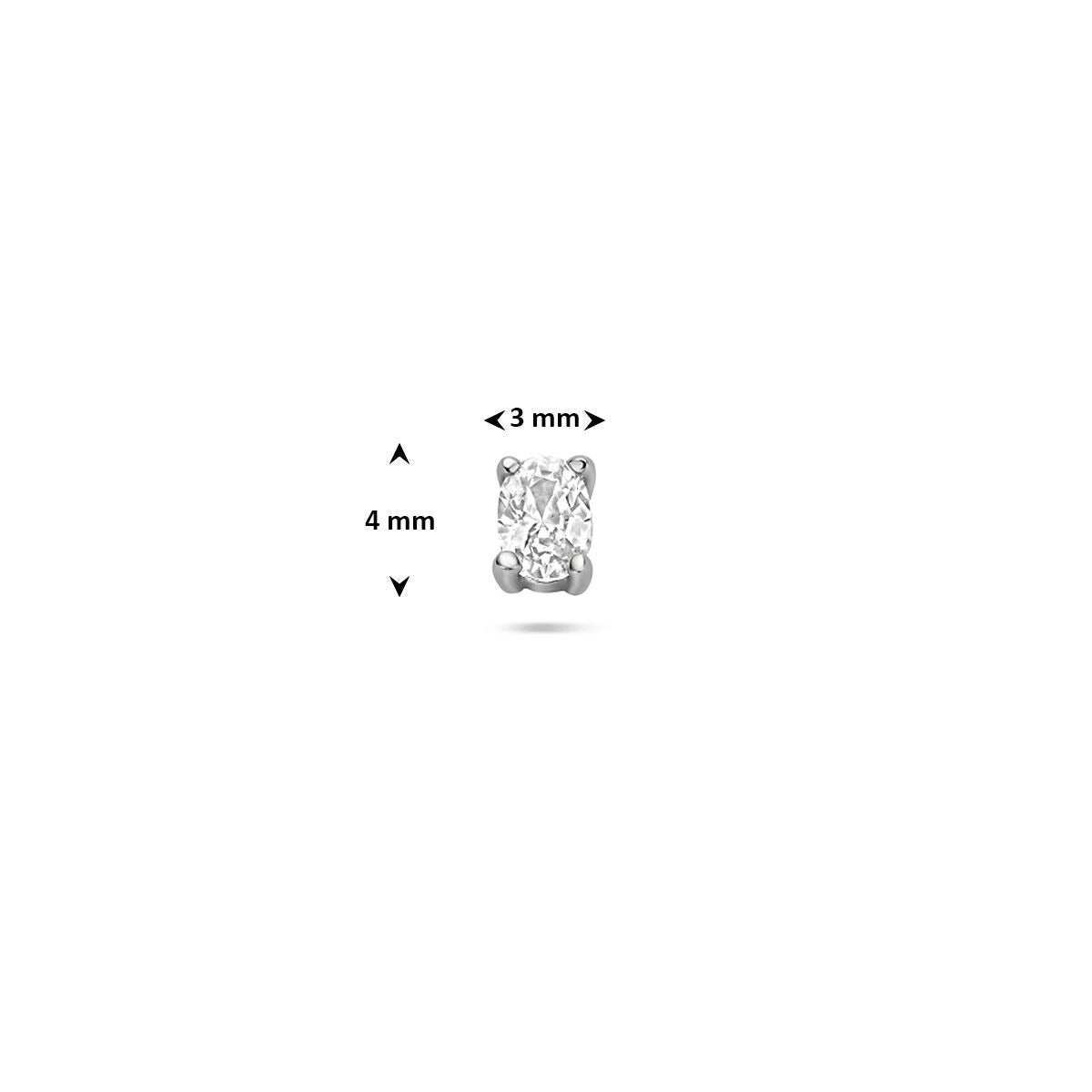 Piercing de plata rhodium con zirconia ovalada