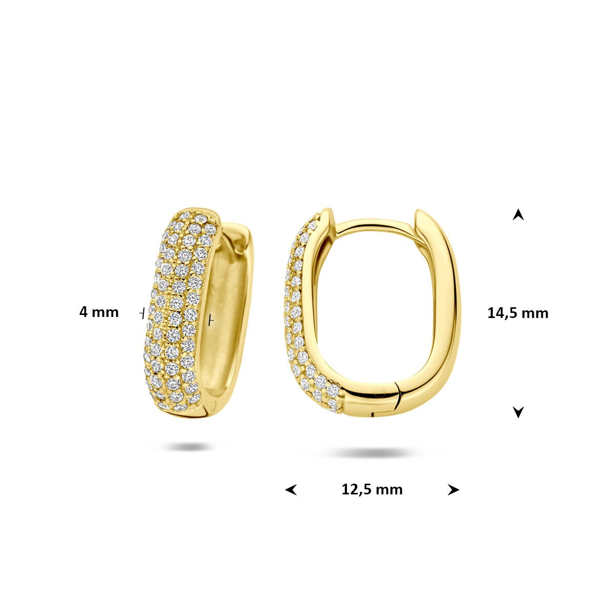Aros chapados en oro de plata con circonitas