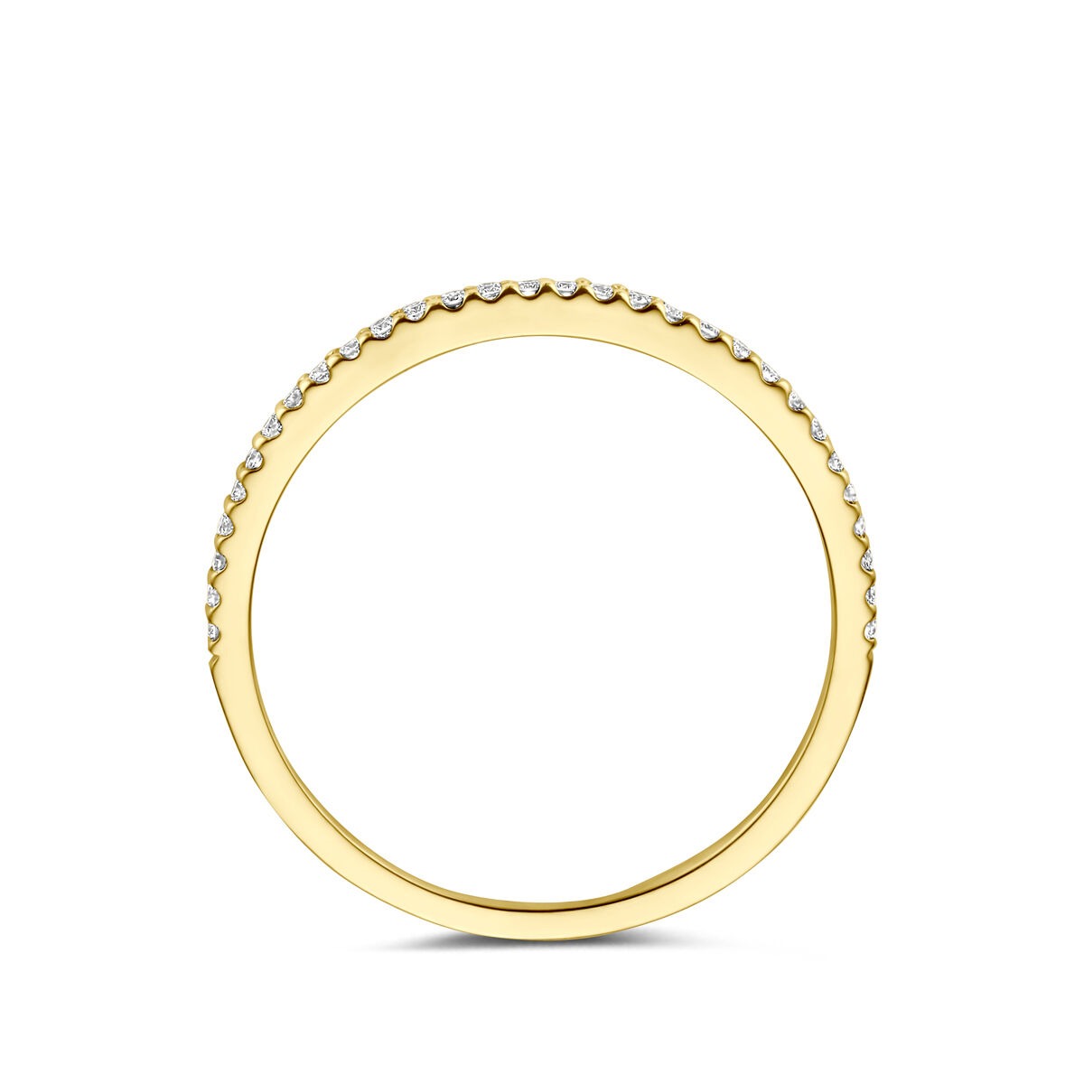 Anillo de mujer en oro amarillo de 14k con diamante – fina alianza