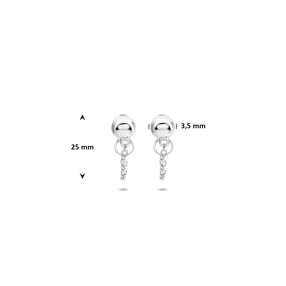 Pendientes de plata con bola – plata 925 rodiada